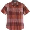 Carhartt Rugged Flex Relaxed Fit Lightweight Short-Sleeve Plaid Shirt Men's -Bob's Sports Chalet 101135 AUBURN m