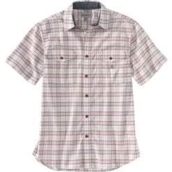 Carhartt Rugged Flex Relaxed Fit Lightweight Short-Sleeve Plaid Shirt Men's -Bob's Sports Chalet 101135 MALT m