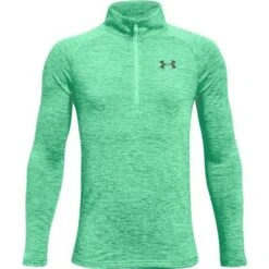 Under Armour Tech 2.0 1/2 Zip Long Sleeve Shirt Boys' -Bob's Sports Chalet 101198 VAPOR GREENBLACK m
