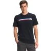 The North Face New USA Box Short Sleeve Tee Men's -Bob's Sports Chalet 101400 AVIATOR NAVY m