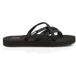 Teva Olowahu Sandals Women's 7 Teva Olowahu Sandals Women's -Bob's Sports Chalet 101820 MIX B BLACK ON BLACK m