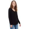 Tentree Ribbed Henley Longsleeve Women's -Bob's Sports Chalet 101879 METEORITE BLACK m