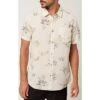 ONeill O'Neill Melody Short Sleeve Button-Up Shirt Men's -Bob's Sports Chalet 103026 BONE m