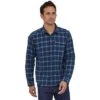 Patagonia Lightweight Fjord Flannel Shirt Men's -Bob's Sports Chalet 103166 GRANGENEW NAVY m