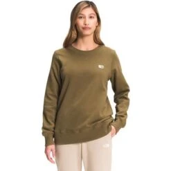 The North Face Heritage Patch Crew Sweatshirt Women's -Bob's Sports Chalet 103658 MILITARY OLIVE m