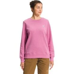 The North Face Heritage Patch Crew Sweatshirt Women's -Bob's Sports Chalet 103658 SUNSET MAUVE m