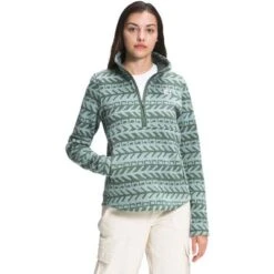 The North Face Printed Crescent 1/4 Zip Pullover Fleece Women's -Bob's Sports Chalet 103740 LRWTGNTRGLFLPRT m