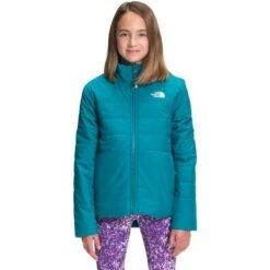 The North Face Reversible Mossbud Swirl Jacket Girls' -Bob's Sports Chalet 103755 DEEP LAGOON m