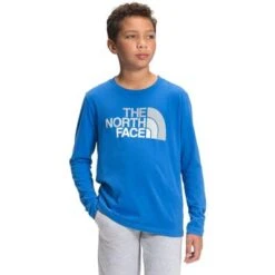 The North Face Graphic Long Sleeve Tee Boys' -Bob's Sports Chalet 103853 HERO BLUE m
