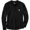 Carhartt Relaxed Fit Heavyweight Longsleeve Henely Pocket Thermal Shirt Men's -Bob's Sports Chalet 104255 BLACK m
