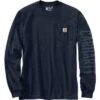 Carhartt Relaxed Fit Heavyweight Longsleeve Logo Graphic T-Shirt Men's -Bob's Sports Chalet 104267 NAVY m