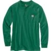 Carhartt Loose Fit Heavyweight Longsleeve Pocket Henely T-Shirt Men's -Bob's Sports Chalet 104274 NORTH WOODS HEATHER m
