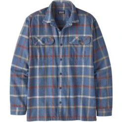 Patagonia Long-Sleeved Organic Cotton Midweight Fjord Flannel Shirt Men's -Bob's Sports Chalet 104467 BRISKDOLOMITE BLUE m