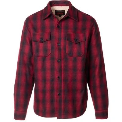 Schott Plaid Wool Blend Faux Sherpa Lined CPO Shirt Men's 4 Schott Plaid Wool Blend Faux Sherpa Lined CPO Shirt Men's - Image 2