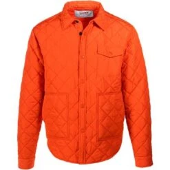Schott Down-Filled Diamond Quilted Shirt Jacket Men's -Bob's Sports Chalet 104502 ORANGE m