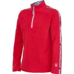 Spyder Speed Fleece Zip T-Neck Top Girls' -Bob's Sports Chalet 104621 CERISE m