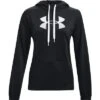 Under Armour Armour Fleece Big Logo Flock Hoodie Women's -Bob's Sports Chalet 104911 BLACKWHITE m