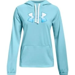 Under Armour Armour Fleece Big Logo Flock Hoodie Women's -Bob's Sports Chalet 104911 SKY BLUEWHITE m