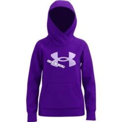 Under Armour UA Rival Fleece Logo Hoodie Girls' -Bob's Sports Chalet 104920 PURPLE ZESTPRPL TNT m