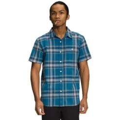 The North Face Loghill Short Sleeve Button Up Shirt Men's 7 The North Face Loghill Short Sleeve Button Up Shirt Men's -Bob's Sports Chalet 105474 BNFFBLMDBLDSHDWPLD m