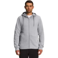 The North Face Longs Peak Quilted Full Zip Hoodie Men's -Bob's Sports Chalet 105492 MELD GREY WHITE HTHR m