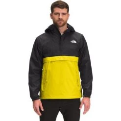 The North Face Antora Shell Anorak Men's -Bob's Sports Chalet 105512 TNF BLACKACID YLW m