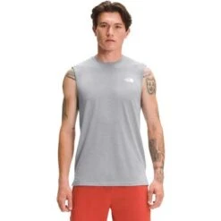 The North Face Wander Sleeveless Shirt Men's -Bob's Sports Chalet 105522 MELD GREY HEATHER m