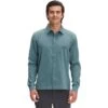The North Face First Trail UPF Long Sleeve Button Up Shirt Men's -Bob's Sports Chalet 105524 GOBLIN BLUE m