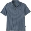 Patagonia Cotton In Conversion Lightweight Polo Shirt Men's 2 Patagonia Cotton In Conversion Lightweight Polo Shirt Men's -Bob's Sports Chalet 105588 FATHOM STRIPENW NV m