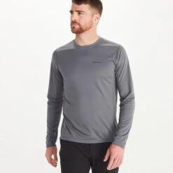 Marmot Windridge Long-Sleeve T-Shirt Men's 5 Marmot Windridge Long-Sleeve T-Shirt Men's -Bob's Sports Chalet 106194 STEEL ONYX m