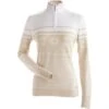 Nils Deer Valley Metallic Snowflake 1/4 Zip Sweater Women's -Bob's Sports Chalet 108458 GOLD METALLICWHITE m