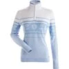 Nils Deer Valley Snowflake 1/4 Zip Sweater Women's 1 Nils Deer Valley Snowflake 1/4 Zip Sweater Women's -Bob's Sports Chalet 108459 ICE BLUEWHITE m