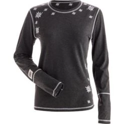 Nils Christy Base Layer Crew Top Women's -Bob's Sports Chalet 108471 CHARCOALWHT THREAD m