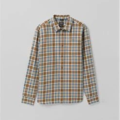 Prana Los Feliz Flannel Shirt Men's -Bob's Sports Chalet 108494 SANDBAR m