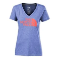 The North Face Short-Sleeve Half-Dome V-Neck Tee Women's - New Fit -Bob's Sports Chalet 10905 CSTLNBLUHTHRRDNTORN m