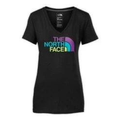 The North Face Short-Sleeve Half-Dome V-Neck Tee Women's - New Fit -Bob's Sports Chalet 10905 TNFBLKSWTVLTMULT m