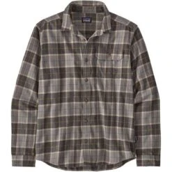 Patagonia Long Sleeve Cotton In Conversion Lightweight Fjord Flannel Shirt Men's -Bob's Sports Chalet 109307 BEACH PLDFORGE GREY m