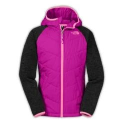 The North Face Quilted Sweater Fleece Hoodie Girls' -Bob's Sports Chalet 11120 LUMINOUS PINK m