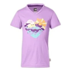 The North Face Argali Short-Sleeve Hike Tee Girls' -Bob's Sports Chalet 11455 VIOLET TULIP PURPLE m