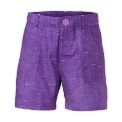 The North Face Girls' Argali Hybrid Short -Bob's Sports Chalet 11457 IRIS PRPL TEXTUR PRT m