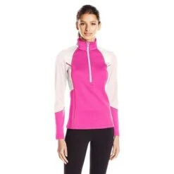 Spyder Text Me Therma Stretch T-Neck Women's -Bob's Sports Chalet 12002 VOILACOYBRYTEPINK m
