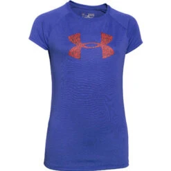 Under Armour Big Logo Short Sleeve Tee Girls' -Bob's Sports Chalet 12594 PRPLAFTRBRNSTLTHGR m