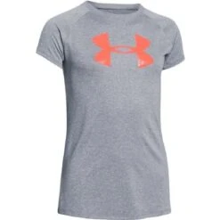 Under Armour Big Logo Short Sleeve Tee Girls' -Bob's Sports Chalet 12594 TRGRHTHRAFTER BURN m