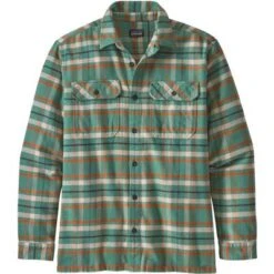 Patagonia Fjord Long Sleeve Flannel Shirt Men's -Bob's Sports Chalet 16895 INDPNDNCEELGRASS GN m