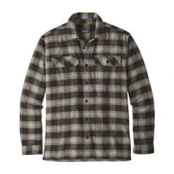 Patagonia Fjord Long Sleeve Flannel Shirt Men's -Bob's Sports Chalet 16895 MGRTN PLAID SMBLACK m