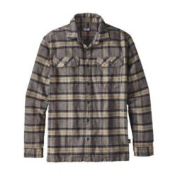 Patagonia Fjord Long Sleeve Flannel Shirt Men's -Bob's Sports Chalet 16895 PLAID FORGE GREY m