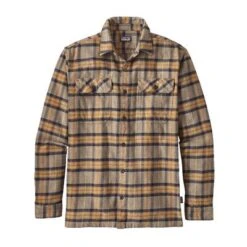 Patagonia Fjord Long Sleeve Flannel Shirt Men's -Bob's Sports Chalet 16895 PLAID MOJAVE KHAKI m