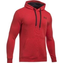 Under Armour Rival Fitted Pullover Hoodie Men's -Bob's Sports Chalet 33783 REDBLACK m