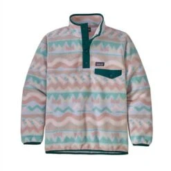 Patagonia Lightweight Synch Snap-T Pullover Fleece Top Girls' -Bob's Sports Chalet 35852 LOFOTEN GEOBELUGA m