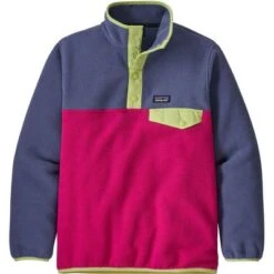Patagonia Lightweight Synch Snap-T Pullover Fleece Top Girls' -Bob's Sports Chalet 35852 MYTHIC PINK m